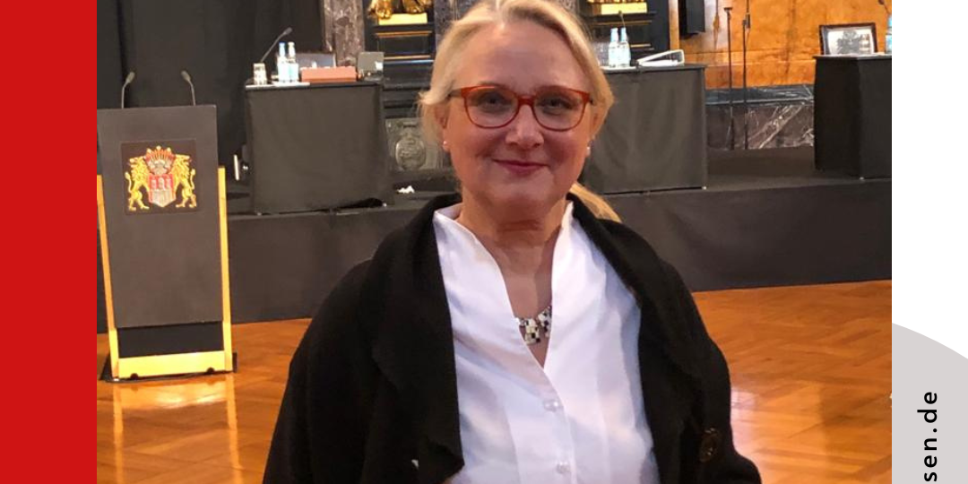 Sabine im Hamburger Rathaus