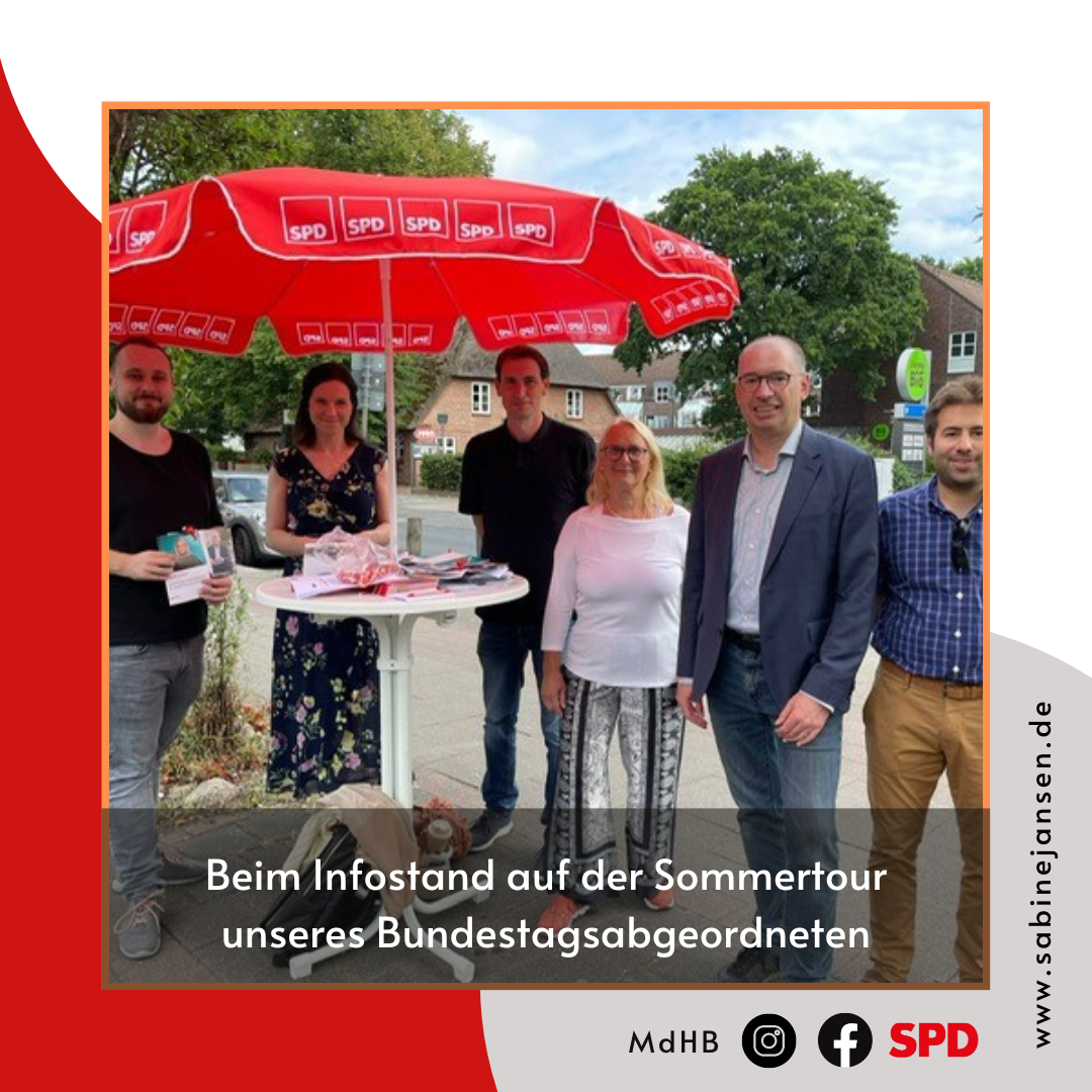 20. August: Am Infostand bei der Sommertour unseres Bundestagsabgeordneten Niels Annen