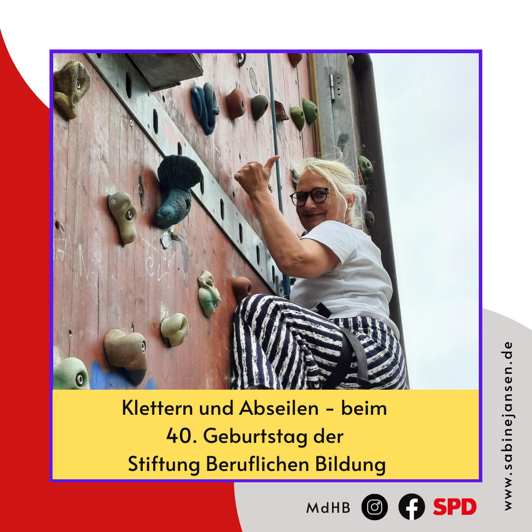27. Juli: Klettern und Abseilen – beim 40. Geburtstag der Stiftung Berufliche Bildung